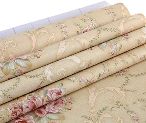 Image of NANA's Collections Vintage Rose Floral Design Wallpaper - Self-Adhesive Waterproof Peel & Stick Wall Paper for Living Room, Bedroom, Kitchen - 45cm x 200cm Roll