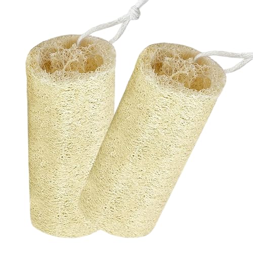 YUNNIAN Paquete de 2 esponjas naturales de luffa para exfoliantes y limpieza profunda, amigables y biodegradables