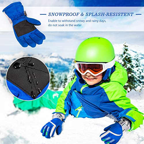 Kids Winter Ski Gloves Windproof Full Finger Snow Gloves Warm Toddler Cold Weather Sports Gloves For Boys Girls (Red, Blue, Rose Red, Purple,4 Pairs) #TOP3
