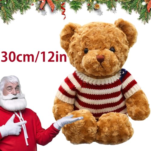 YGCHEN Ours de Noël Poupée en Peluche Décoration de Noël Fête Animal en Peluche Jouets Ours en Peluche de Noël Ornements Poupées de Collection pour Filles Garçons – Image 3