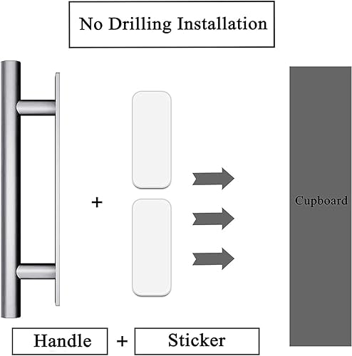 Miniatura 3 de kwa heri Paquete de 15 manijas autoadhesivas para gabinete, manijas ocultas plateadas de plástico ABS para puerta, ventana, armario, manijas