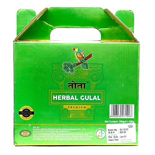 Image of Holi Colour Herbal Colours(500gm). Neon Holi Gulal Pink, Orange, Green, Light Green, Light Pink Herbal Gulal (Herbal Gulal Pack of 5)