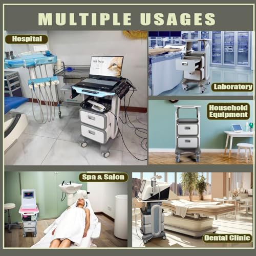 Medihoist A1 Medical Trolley Cart With Drawers, Hospital Ultrasound Cart, Rolling Bathroom Cart With Wheels And Trays, Beauty Salon Storage Cart For Estheticians, Mobile Utility Cart For Dental Clicnic, Lab thumb #6