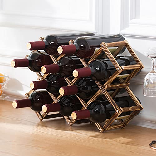 Soporte para botellas de vino plegable de madera miniatura 4