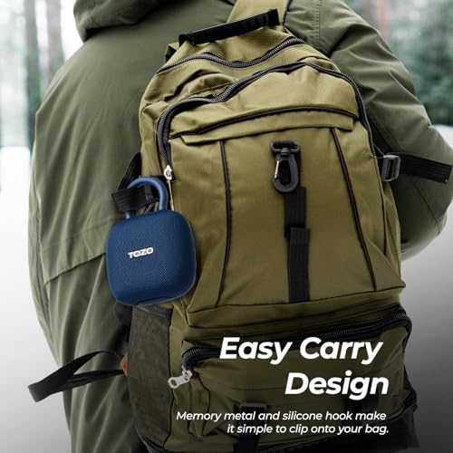 Image of TOZO PE1 Portable Bluetooth Speakers 32H Playtime with Adjustable Carabiner | IPX8 Waterproof for Shower, Punchy Bass Audio, Mini Wearable Wireless Speaker with Buckle for Home, Outdoor and Travel