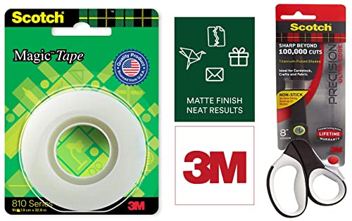 Image of Scotch 3M Magic Tape Roll & 3M Titanium Scissors
