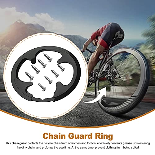 Bike Ring Chain Wheel Cover,Plastic Bike Chain Cover Cycling Chainring Sprockets Cranksets Guard Protector with 8 Screws,Universal MTB Outdoor Cycling Chain Guard Ring for 42T Mountain Bike Road Bike - Image 2