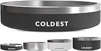 Coldest Triple Wall Insulated Stainless Steel Dog Water Bowl - Rust Proof, Non-Slip, Spill-Proof for Dogs & Cats (21oz Stealth Black)