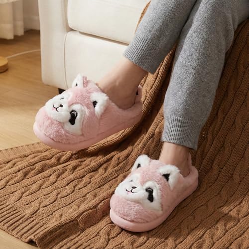 Image of VRITRAZ Women's Comfort Slip On Closed Toe Warm Winter House Clog Indoor Slipper with Cute Print and Degins