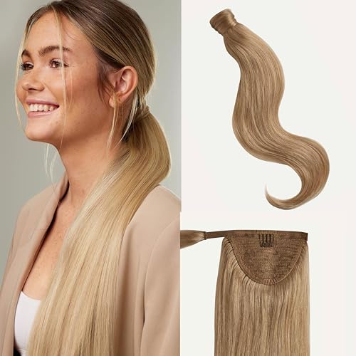 Luxy Ponytail Clip-In Hair Extensions, 100% Remy Human Hair (Dirty