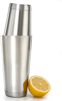 Bardecor Stainless Steel Mixing Boston Shaker Set | 2Pc | Professional Bartender Tool | Cocktail Cup Shaker | 550 & 900 ml | Mixing Tin for Parties