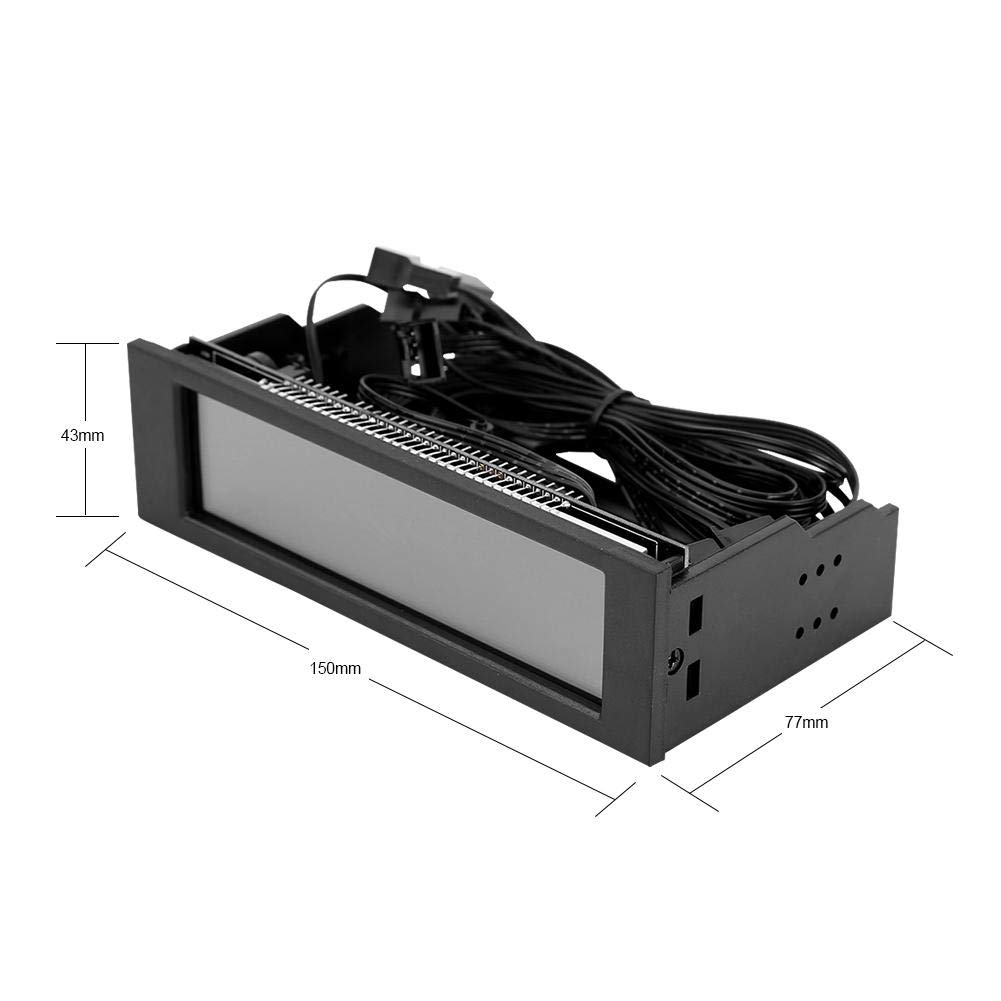 ASHATA 5 wentylatorów PC regulator prędkości procesora czujnik temperatury komputera chłodzenie napędu zatoki przedni panel LCD