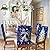 COCHIE Christmas Chair Covers for Dining Chairs Set of 6, Washable Winter Snowflake Chair Slipcovers, Xmas Santa Seat Cover Home Decorations (Blue and Gold)