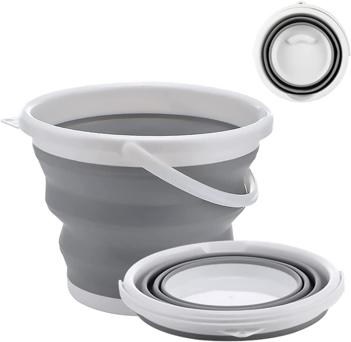 AMERTEER Collapsible Bucket, Plastic Collapsible Tub, 10L Foldable Bucket, Portable Fishing Water Pail, Space Saving Outdoor Water Pot