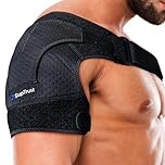 Suptrust Shoulder Brace for Men and Women: Shoulder Stability Support Brace Adjustable Fit Sleeve Wrap - Relief for Shoulder Injuries and Tendonitis - One Size Regular