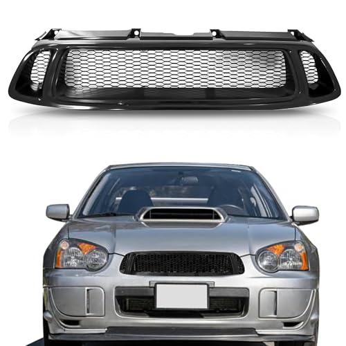 Sport Grille - 2024 Subaru Impreza 5 PartsFlow For 2004 2005 Subaru Impreza Outback Sport RS WRX TS Front Mesh Bumper Grill Grille ABS Matte Black