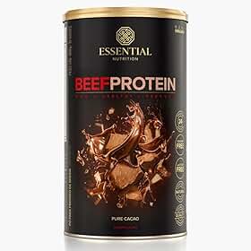 Essential Nutrition Beef Protein, Sabor Cacau, 24g Proteína por Porção, Sem Açúcar, Sem Lactose, 480g