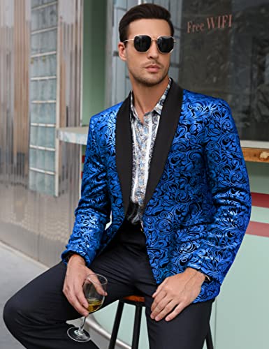 TURETRENDY Mens Floral Tuxedo Suit Jacket Stylish Dinner Blazer Jackets for Wedding Party Prom4