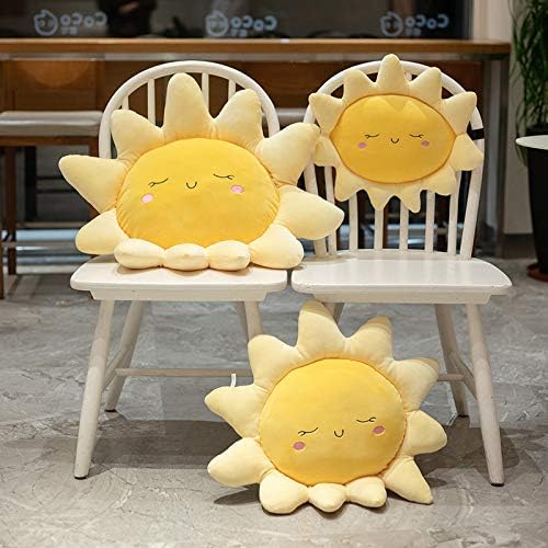Miniatura 4 de JOSON Almohada con forma de sol, cojín para silla de sol, cojín de felpa suave, utilizado para decoración del hogar, regalos de cumpleaños de niños