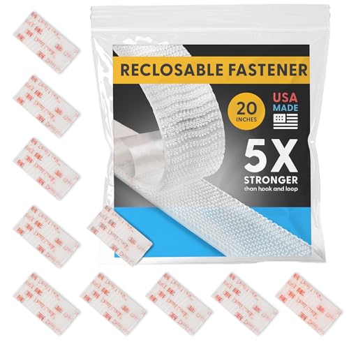 Image of Industrial Strength - Clear Indoor /Outdoor Adhesive Mounting Tape - Self Mating Reclosable Fastener Compatible with 3M SJ3550 / SJ3560 Dual Lock