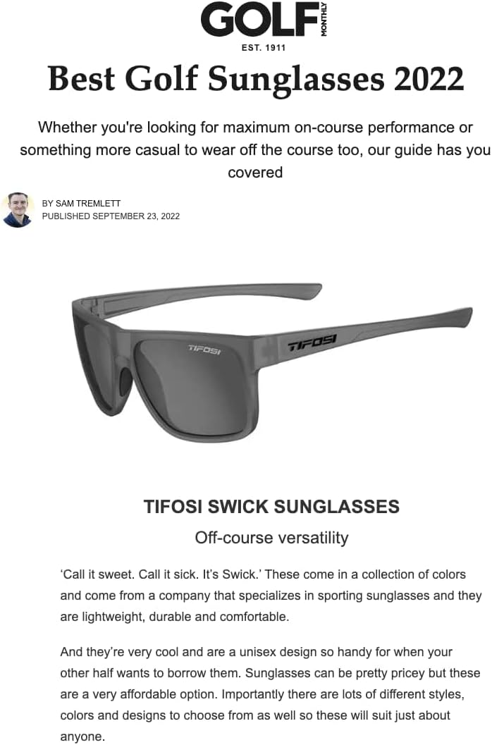 Tifosi Swick Sport Sunglasses - Ideal For Cycling, Golf, Hiking, Pickleball, Running, Tennis and Great Lifestyle Look - Image 6