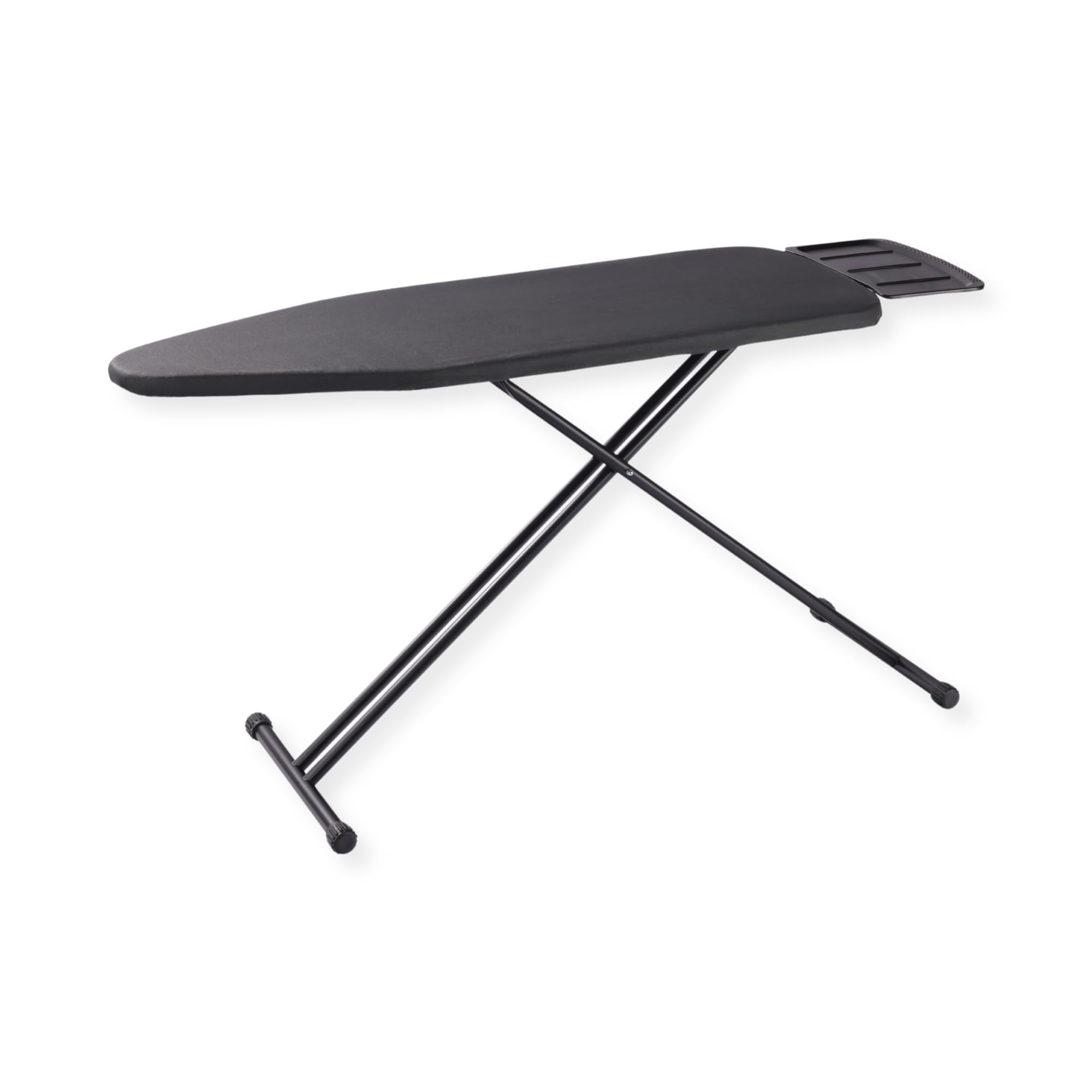 SensaHome Asse da Stiro – Tavolo da Stiro Pieghevole con Supporto per Stiratrice a Vapore – 125x45 cm – Denim Nero
