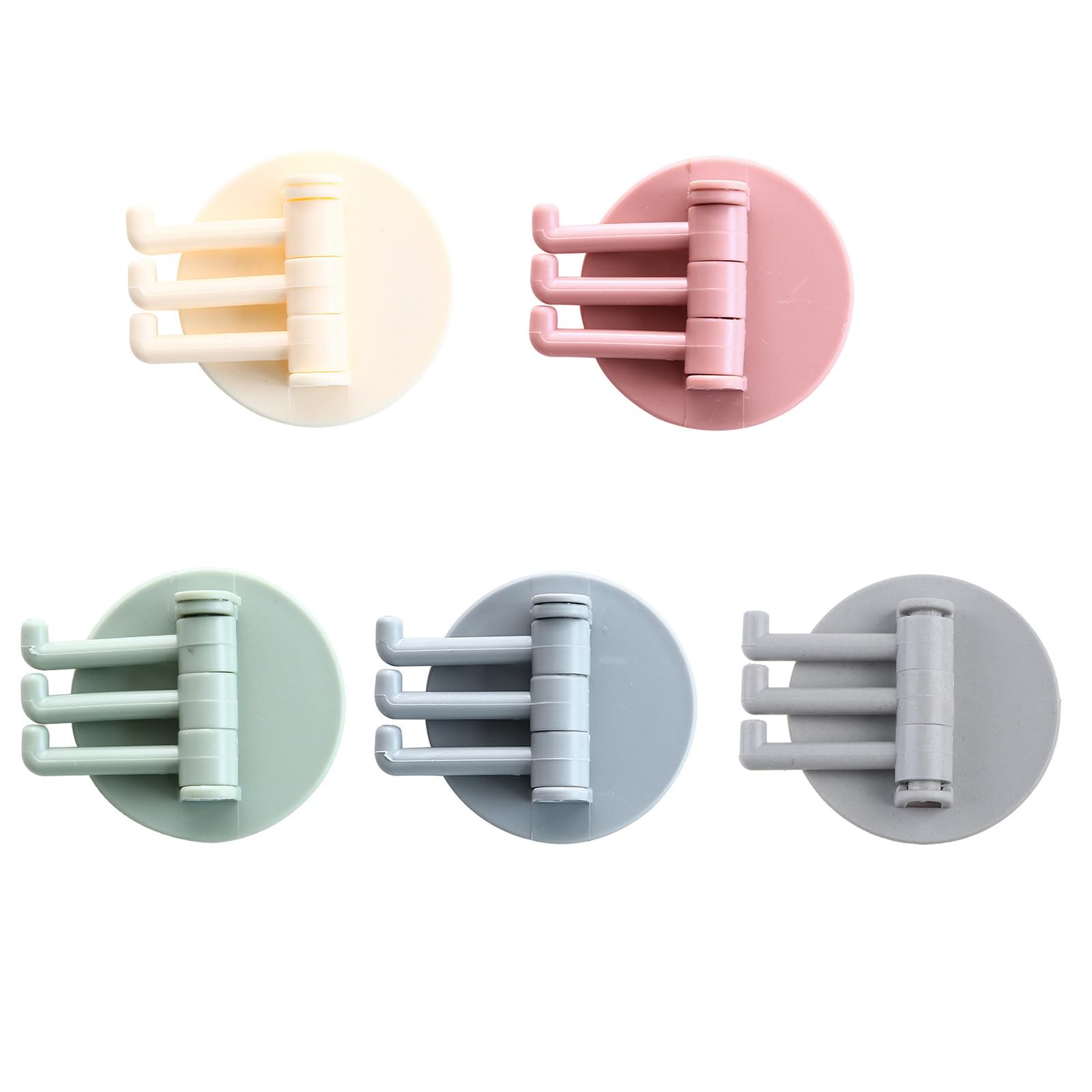 Oringnat Gray 3 Branch Rotating Hook Adhesive Hooks Stick On Wall Hooks Towel Hooks Waterproof Bathroom Hook For Hanging