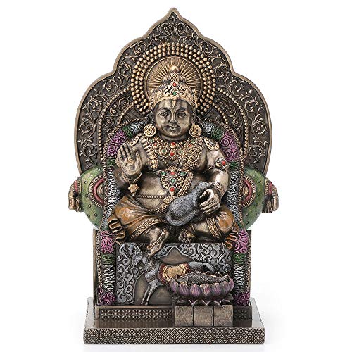 Veronese Design Statue du dieu hindou Kubera de la richesse Kuvera, Kuberan, protection du monde - Finition bronze antique - 19 cm Cover