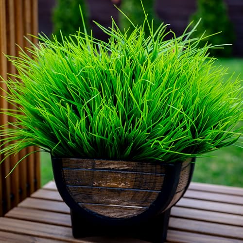 AXYLEX Artificial Monkey Grass Outdoor 20 Bundles Fake Plants (Green)