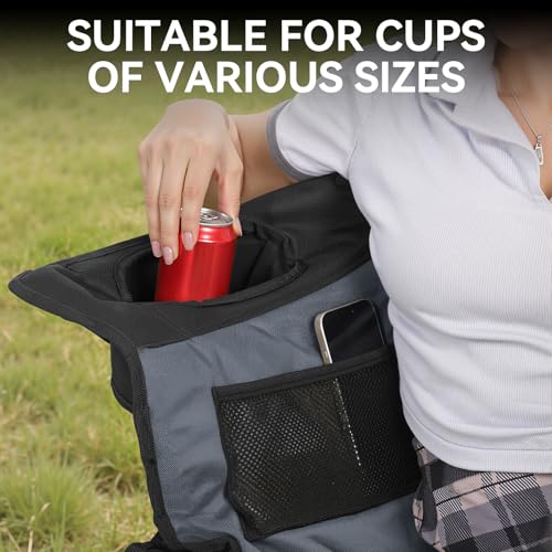 Image of Oversized Double Camping Chair Padded Camping Chairs for Adults,Black
