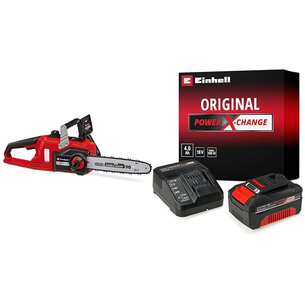 Einhell FORTEXXA 18/30 - Solo, Akülü Ağaç Kesme + Einhell 18V 4,0 Ah PXC Starter Kit, Akü & Şarj Cihazı