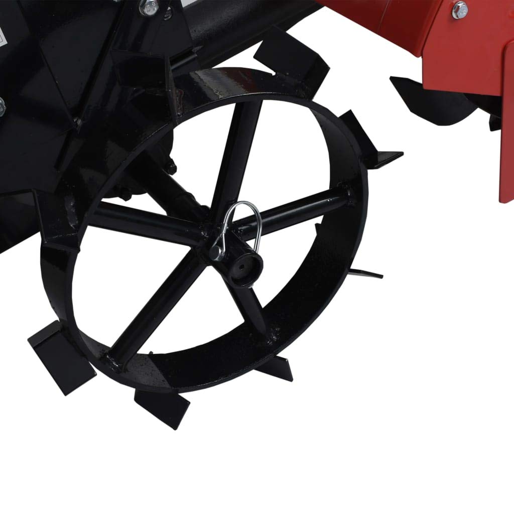 Ruote in metallo per decespugliatore a benzina da 6,5 CV, diametro 34 cm, 2 pezzi, in metallo nero, per decespugliatore, coltivatore, decespugliatore, ideale per scavare, allentare e diserbare