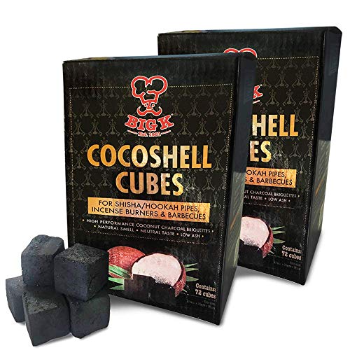Boîte de briquettes de Charbon de Bois de cocoshell pour canalisas à narguilé, brûleurs d'encens et barbecues 1 kg Noir