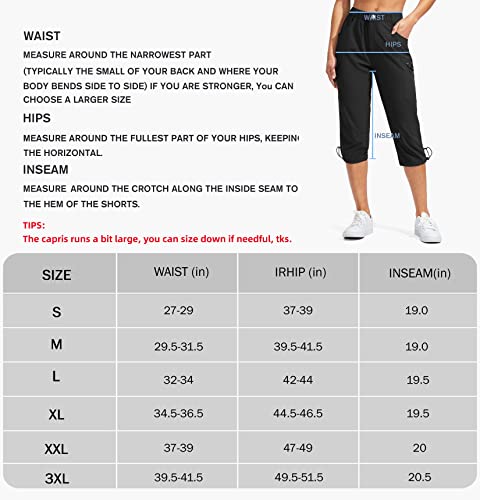 Santiny Women's Hiking Capri Pants With 5 Pockets Lightweight Quick Dry Cargo Capris For Women Travel Casual Summer(Navy_L) #TOP6