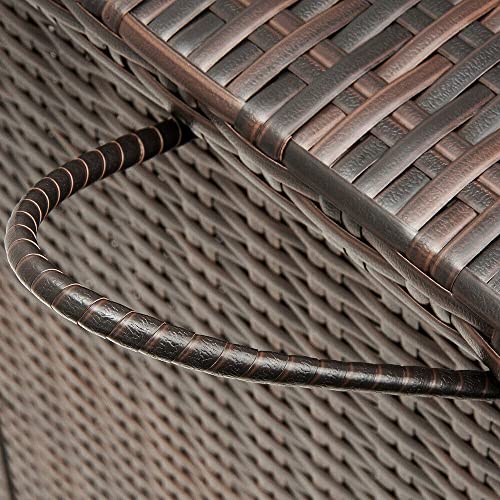 HLJMAQ Auflagenbox Kissenbox Gartenbox Gartentruhe Aufbewahrungsbox Braun – Bild 6