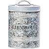 Amici Home Farmhouse Galvanized Canister | Dry Food Storage Container | Airtight Lid | 76 Oz Capacity | Farmhouse Décor | Rustic Metal Canister for Kitchen Countertop