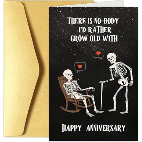 Humorous Skeleton Anniversary Card for Couples Cover