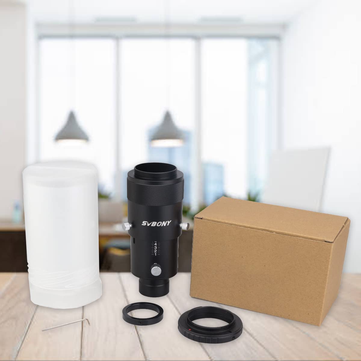 SVBONY Kit adattatore telescopico per fotocamera Canon EOS Rebel SLR DSLR Prime Focus e oculare a proiezione variabile da 1,25 pollici per astrofotografia