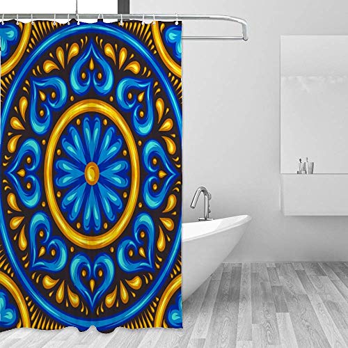 Rideau de douche en polyester lavable en machine avec 12 crochets CHEHONG - 5