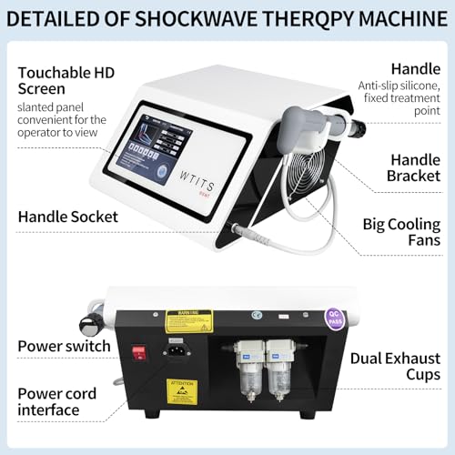 Máquina de terapia de ondas de choque actualización para alivio del dolor, dispositivo no invasivo de terapia de ondas de choque con múltiples cabezales para relajación muscular profunda, molestias en espalda y codo miniatura 3