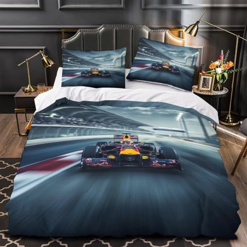 Linge de lit Formula Racing pour chambre passionné : parure de lit Super King 260x220