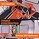 FANTASK 8 in 1 Basketballmaschine, elektrischer Basketballständer faltbar, Luftpumpe & 8 Spielmodi, Schießmaschine mit 4 Bällen, Arcade Basketball Kinderspiele, Grau