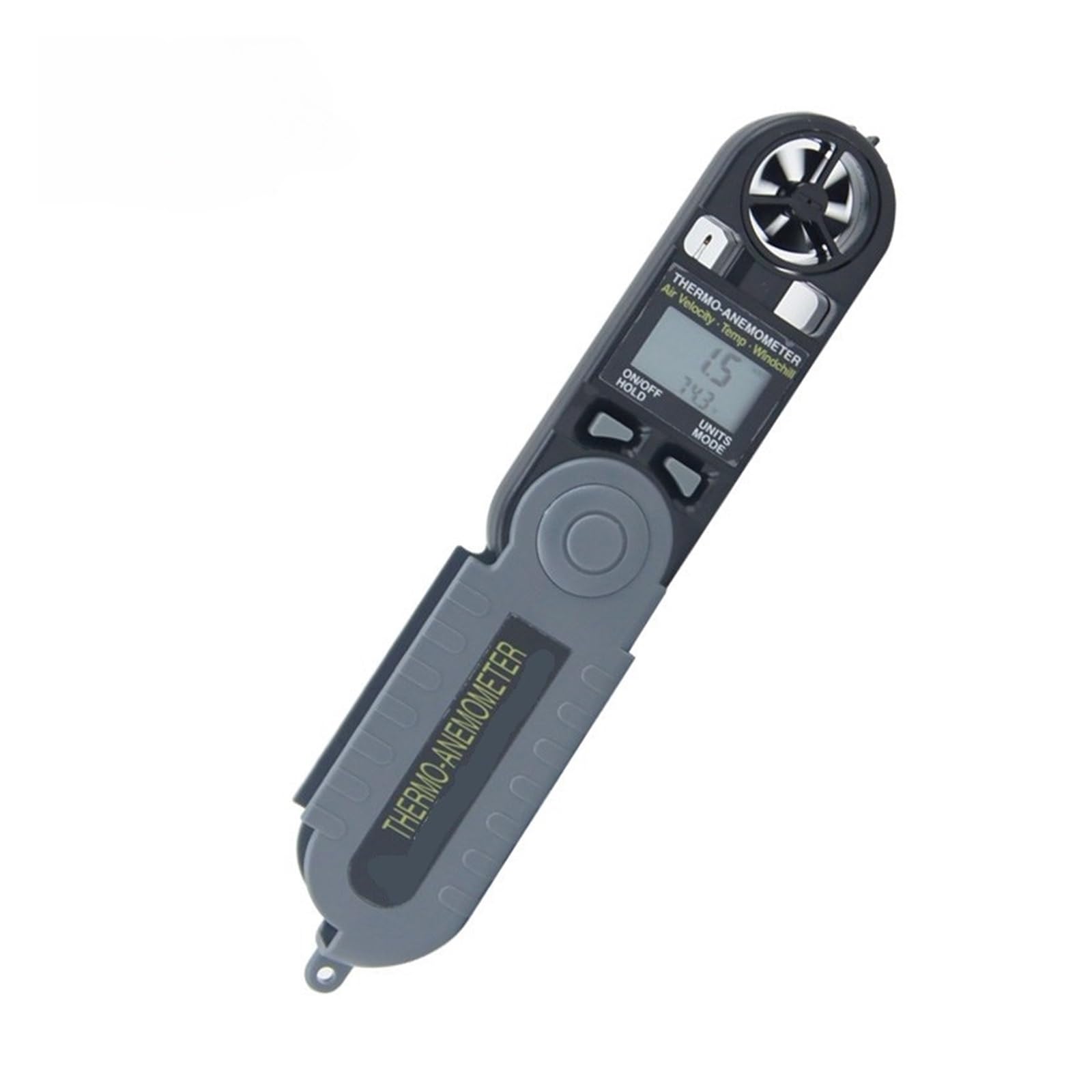 Anemometro Portatil, Anemómetro térmico digital de bolsillo 3 en 1 (velocidad del aire, temperatura y sensación térmica)