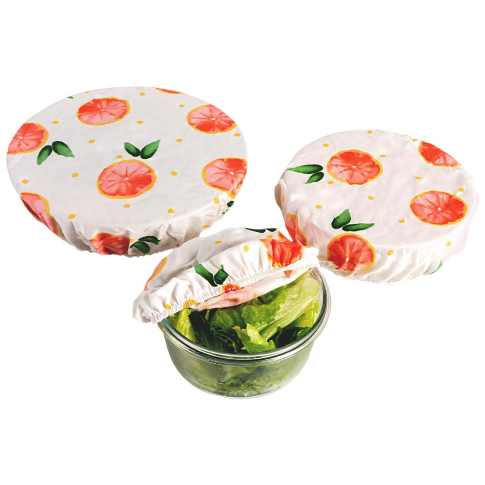 Bdkmms Peach Bowl Covers, 3Pcs Elastic Cotton Sourdough Lid Reusable Bowl Lids For Bread Proofing Fruits Salad Meat Preservation