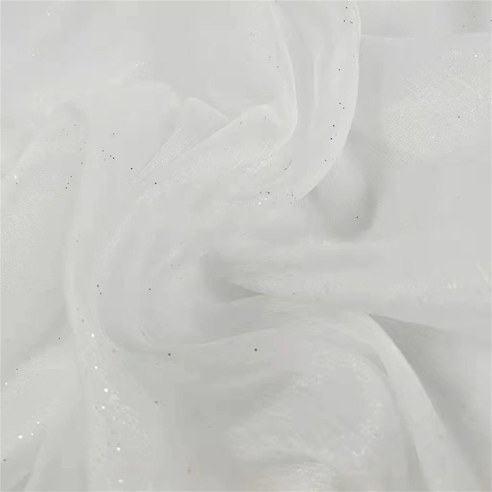 Organza Fabric, Glitter Organza Fabric Multicolor 100cm x 150cm(Wit)