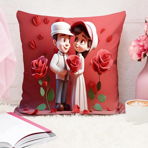 STITCHNEST Gift for Boyfriend Girlfriend Husband Wife Couples Girls Boys Printed Jute Cushion Cover, Set of 1 (16x16 Inches) STITCHNEST Gift for Boyfriend Girlfriend Husband Wife Couples Girls Boys Printed Jute Cushion Cover, Set of 1 (16x16 Inches)