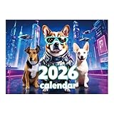 Dog Calendar 2026,12-Month Tech Date Planner,Wall Mounted | for Home Living Room Bedroom Study School Classroom Office Workshop Studio Students Teachers Consultants Freelancers