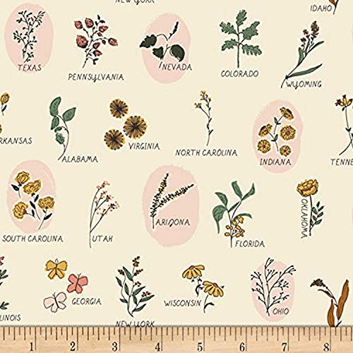 Art Gallery The Open Road Roadside Wildflower Cream, Quilting Fabric by the Yard Art Gallery The Open Road Roadside Wildflower Cream, Quilting Fabric by the Yard