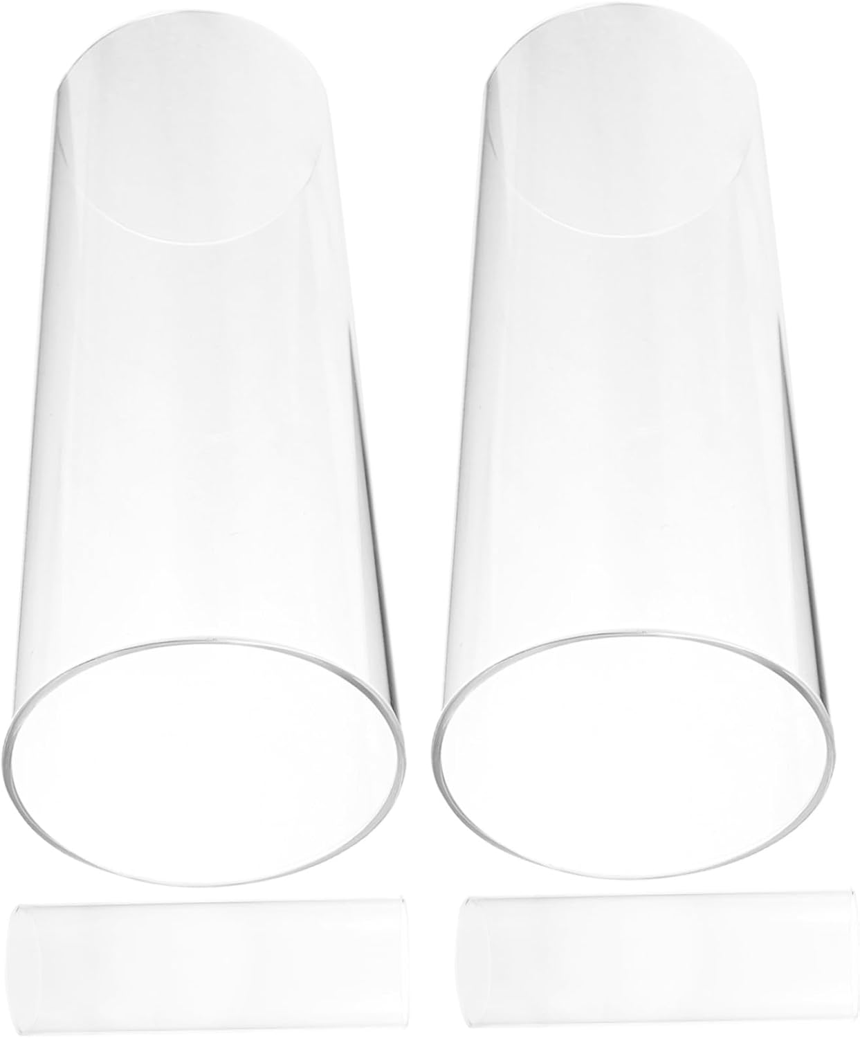 Alipis 4pcs Decorative Glass Candle Covers Simple Candle Glass Shades Windproof Tube Covers