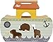 small foot Steckspiel Arche Noah „Safari“, Motorikspielzeug aus Holz mit 15 Tierfiguren, Taufgeschenke für Mädchen und Jungen, für Kinder ab 12 Monaten, 12456